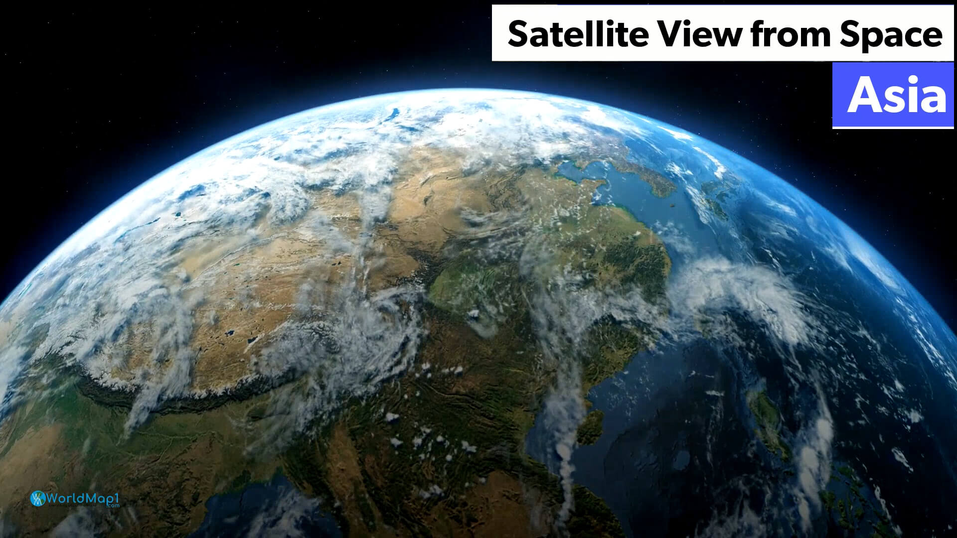 Himalayas and Gobi Desert Satellite View